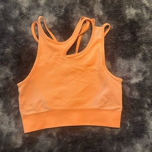 Neon Orange Multi Strap Crop